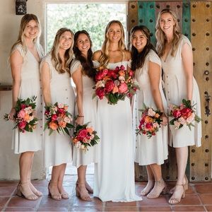 Linen Neutral Midi Summer Dress